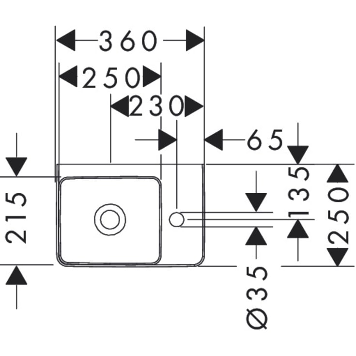 Hansgrohe Xelu Q håndvask, 36x25 cm, højre, hvid