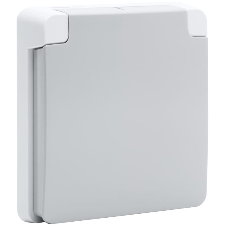 Adapterram med lock, 1-modul, grå
