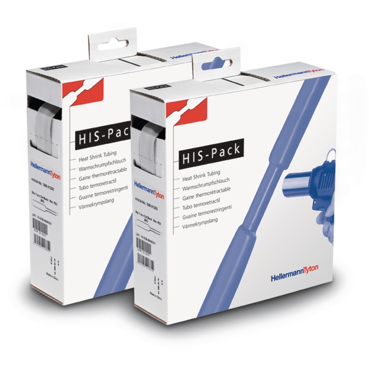 Krympeflex box 2:1, Ø2,4/1,2 mm, transparent, 10M, uden lim