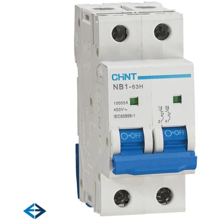 6 st Strömbrytare Chint NB1-63H, D 40A 2P, 10kA