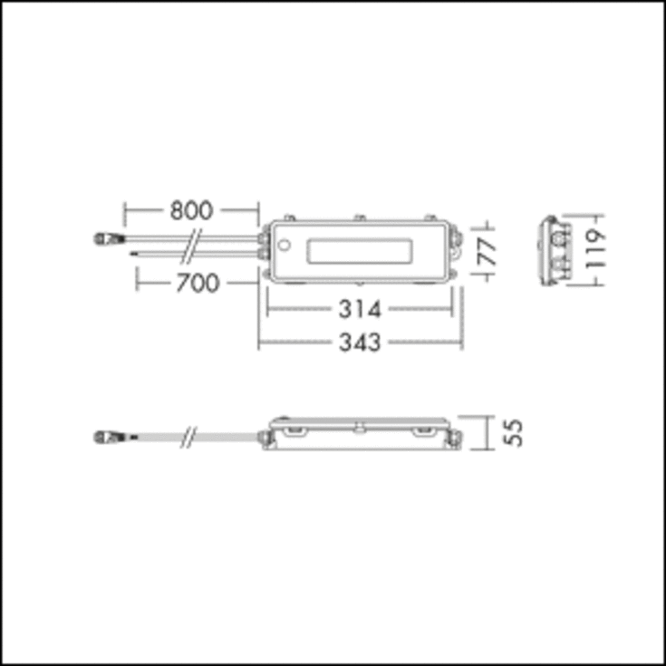 THORNeco Plug & play-sett for 3-timers nødbelysning for BORIS