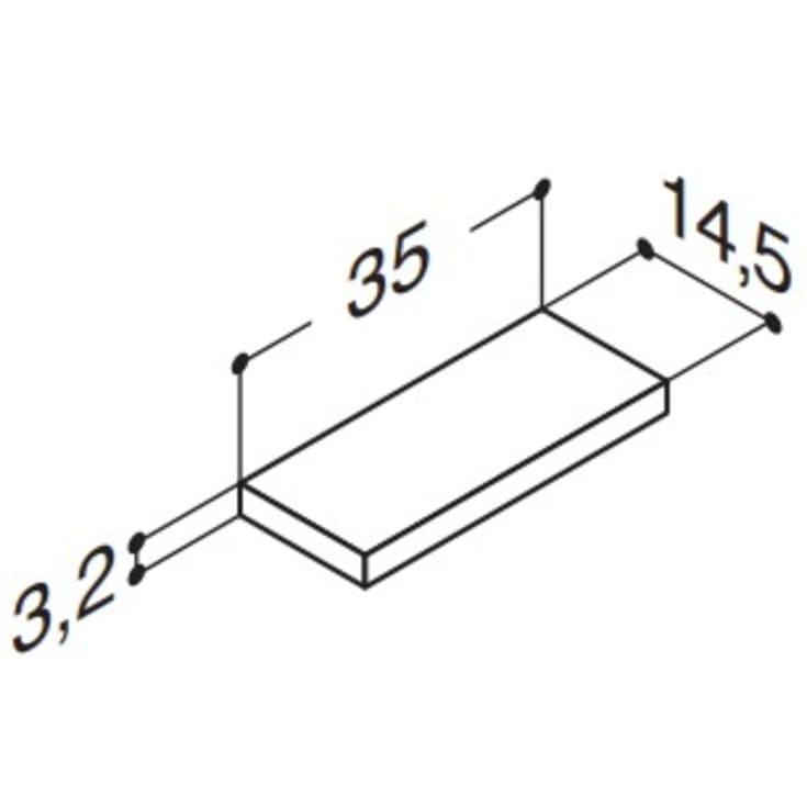 Dansani hylde, 35x14,5 cm, brun eg
