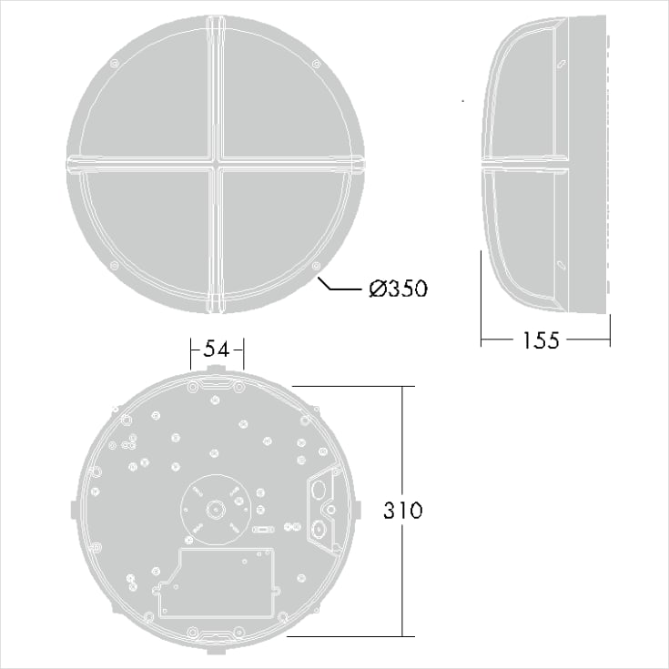 THORNeco Utendørs vegglampe EYEKON 340 mm IP65 16W 900lm 3K antrasitt
