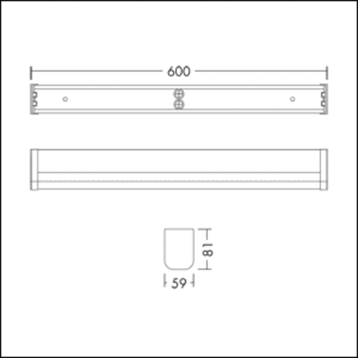 THORNeco Spejlarmatur ELSA 600mm IP44 12W 1200lm 3K-4K Sensor