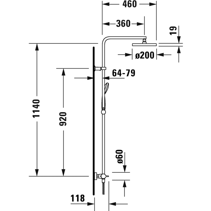 Duravit B.1 brusesæt, krom