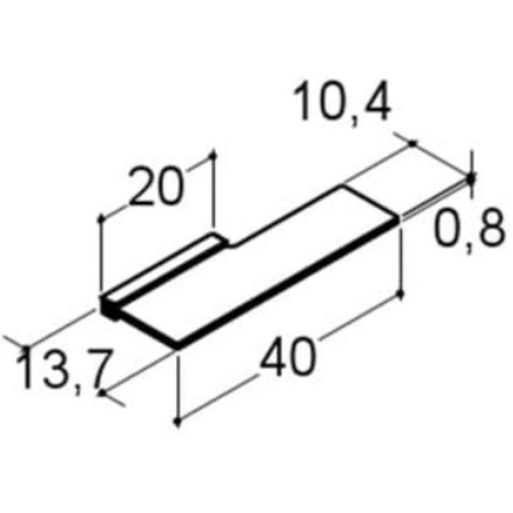 Dansani Reach glasshylle, 40x13,7 cm, sort/tonet glass