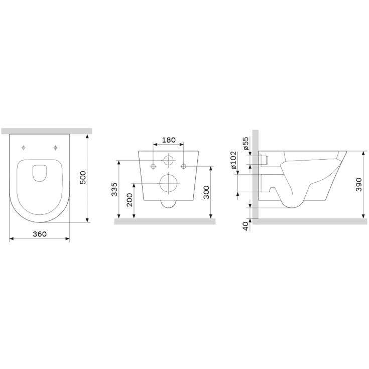 AM.PM Flash væghængt toilet, uden skyllekant, hvid