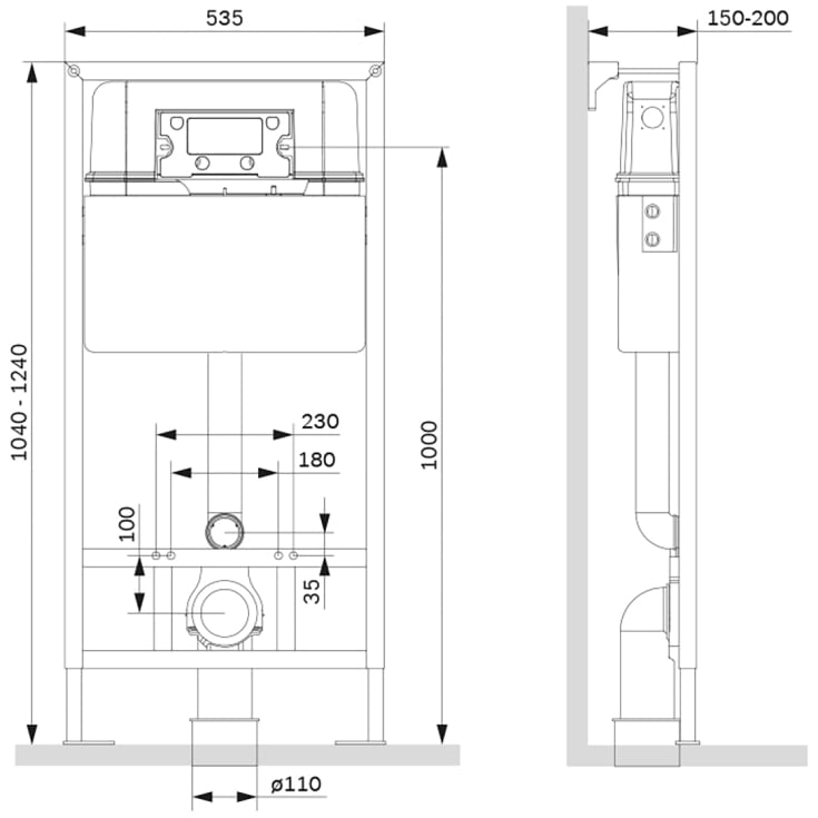 AM.PM indbygningscisterne, 124 cm