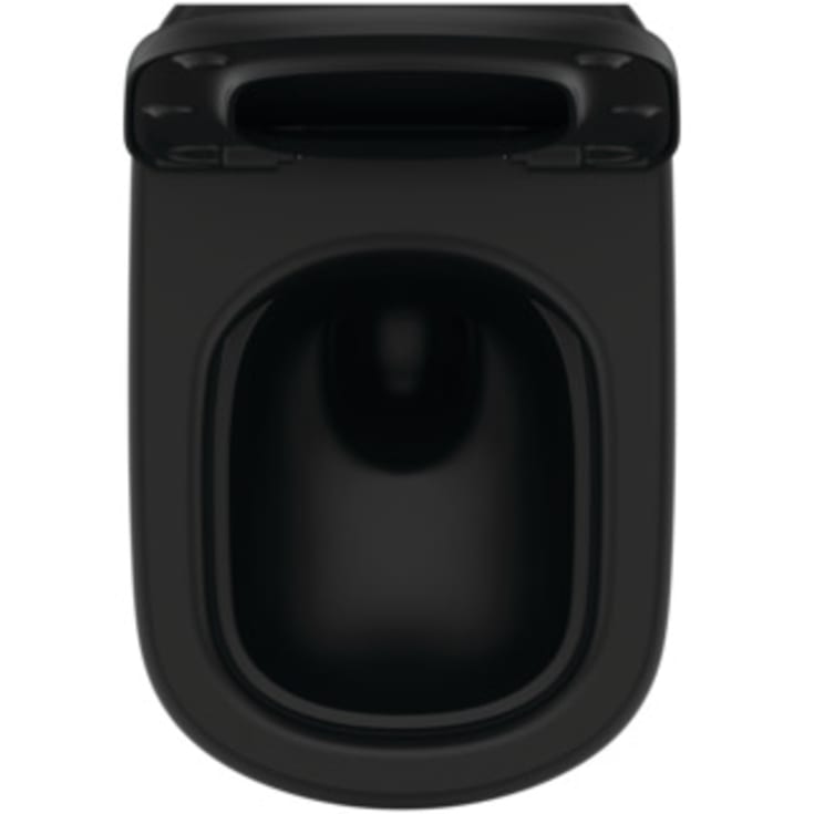 Ideal Standard Tesi væghængt toilet, uden skyllekant, mat sort