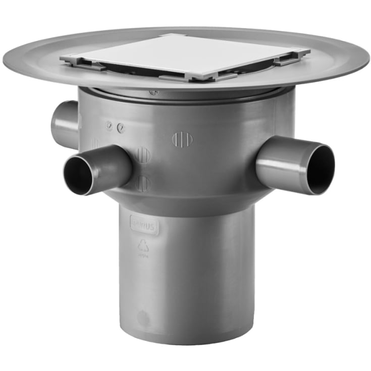 Purus Multiflex Tile Insert afløbskål, til beton og flisegulv, med fliseindsats, Ø110 mm