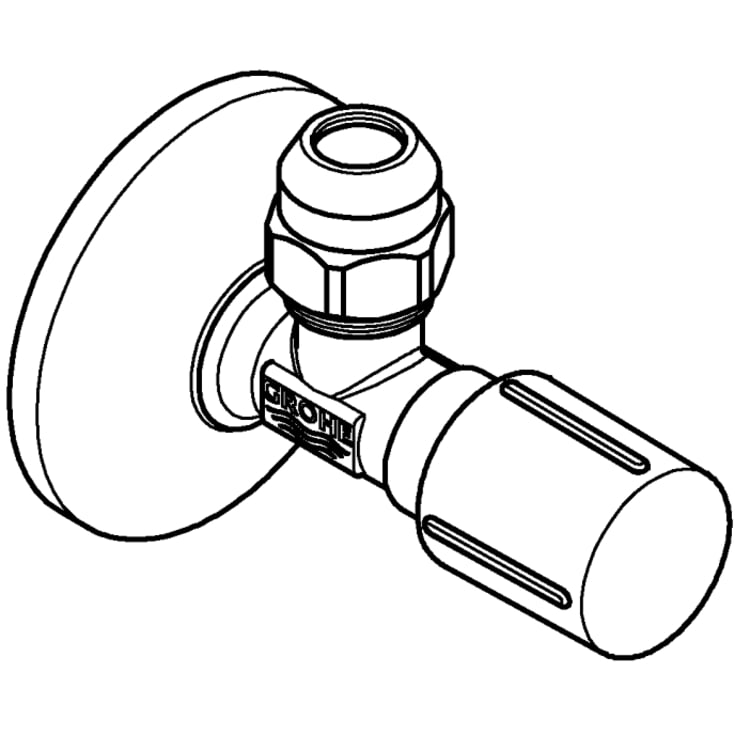 Grohe vinkelventil, 1/2" x 3/8", mat sort