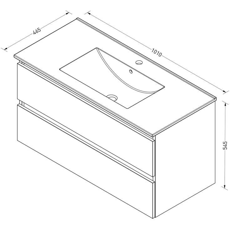 Sanibell Online møbelpakke, usamlet, 101x46,5 cm, matt antrasitt