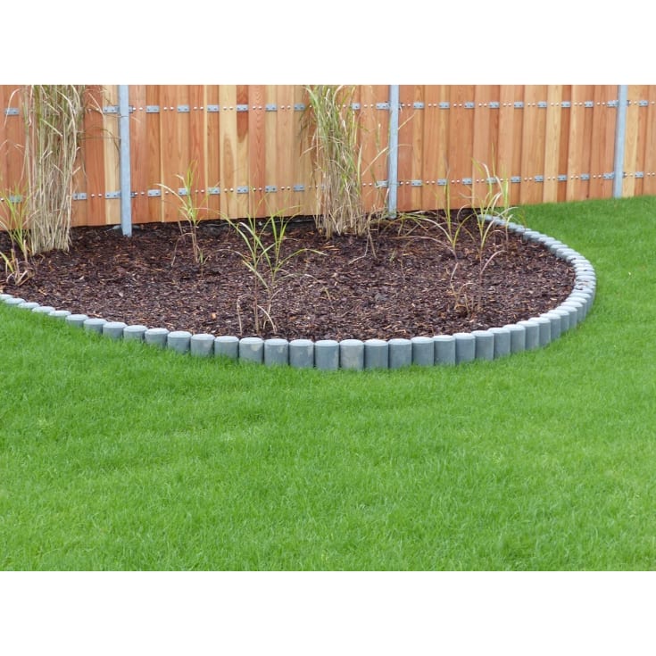 hanit palisade, rund, 10 x 80 cm, grå genbrugsplast