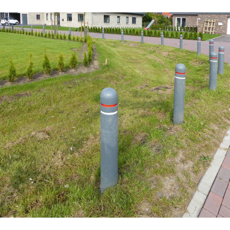 hanit pullert, rød/hvid refleks, rund, 15 x 150 cm, grå