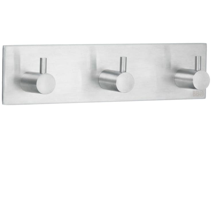 Beslagsboden knagerække, børstet rustfrit stål