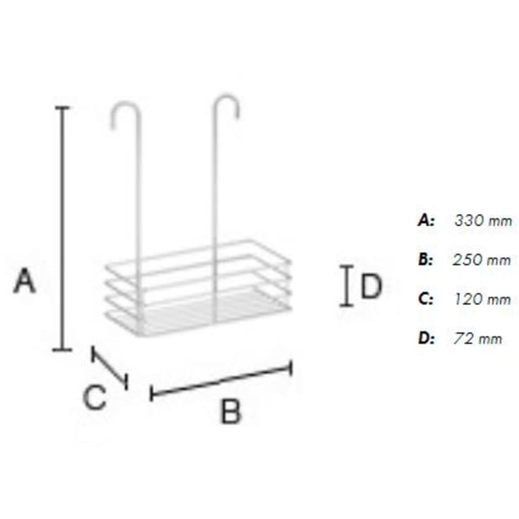 Beslagsboden brusehylde krom