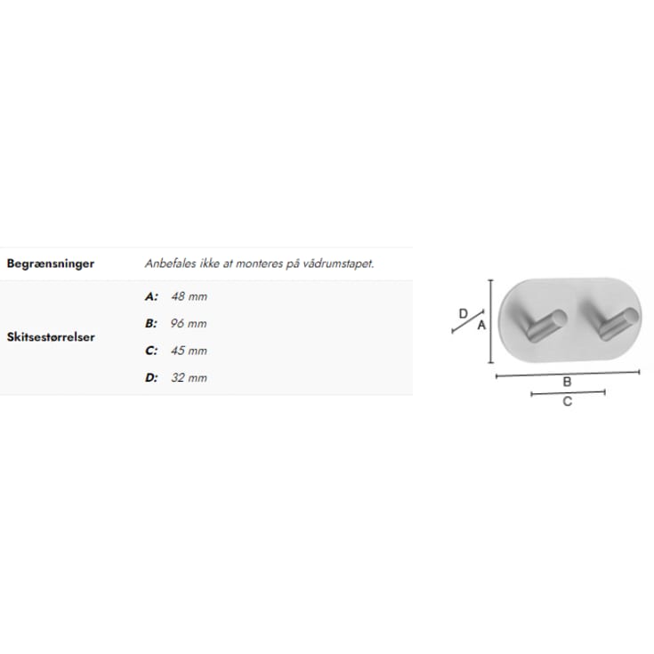 Beslagsboden håndklædekrog, krom