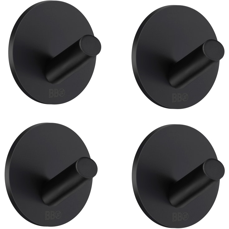 Beslagsboden håndklædekrog, 4 stk., mat sort