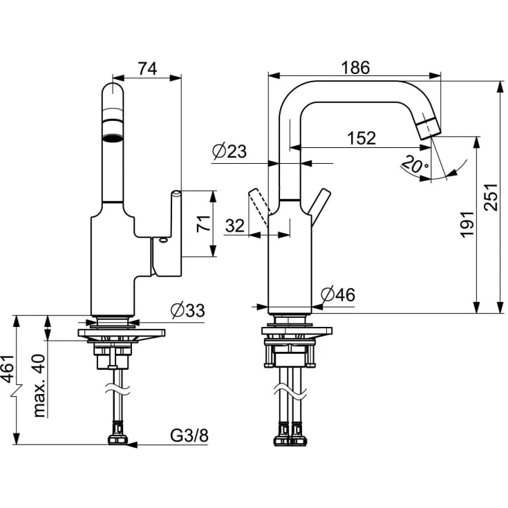Oras Optima håndvaskarmatur, krom