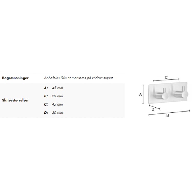 Beslagsboden håndklædekrog, mat sort