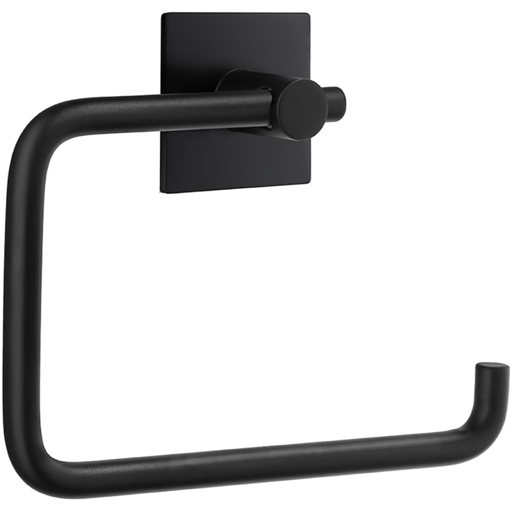 Beslagsboden toiletrulleholder, mat sort