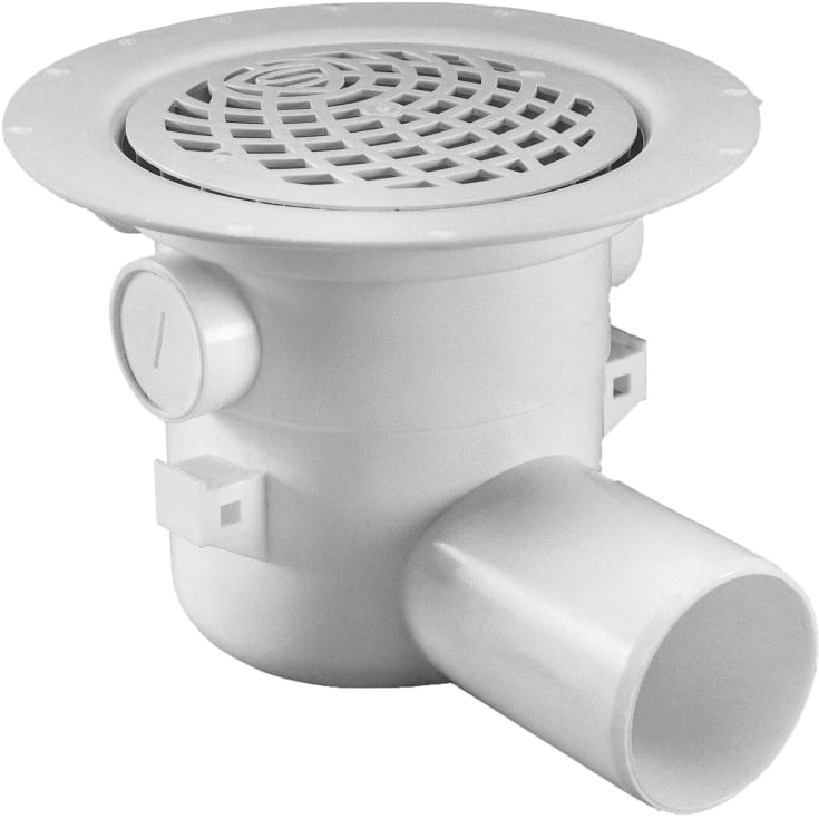 Purus Våke afløbsskål, til vinylgulv, Ø75 mm, hvid