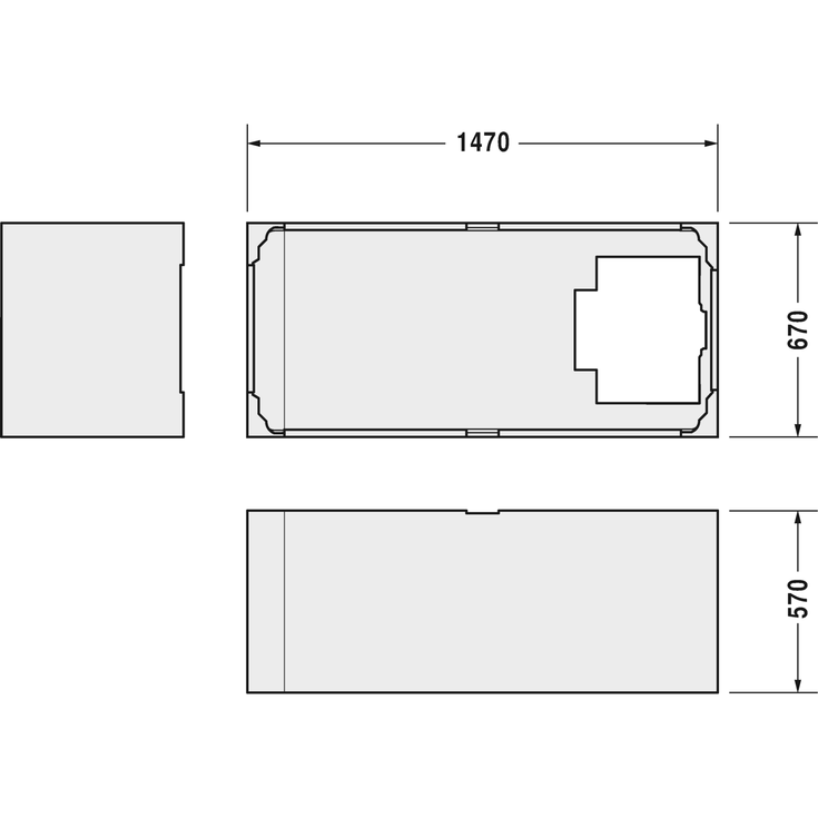 Duravit Starck monteringsbox, 150x70 cm