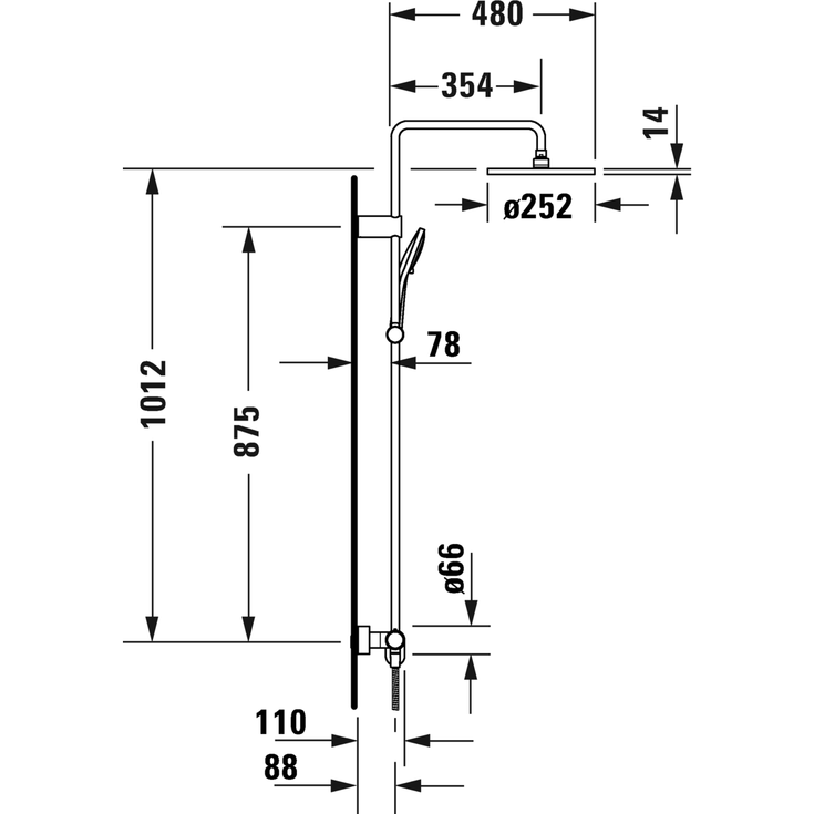 Duravit Wave duschset, krom