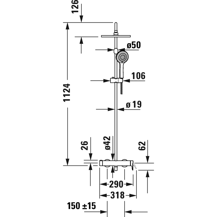 Duravit Wave brusesæt, krom