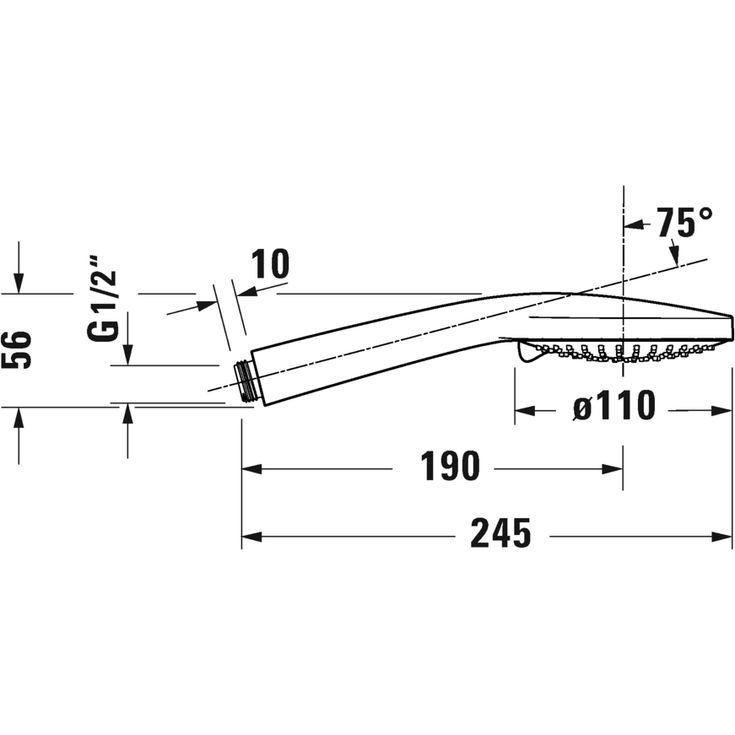Duravit 110 håndbruser, vandbesparende, krom