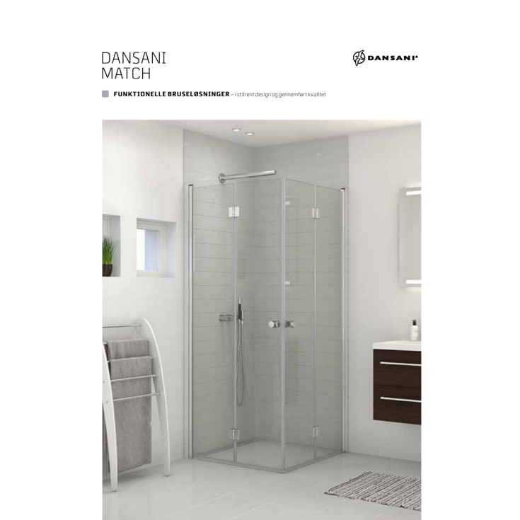 Dansani Match förlängningsprofil, för duschdörr med sidopanel, 199,5 cm, satin