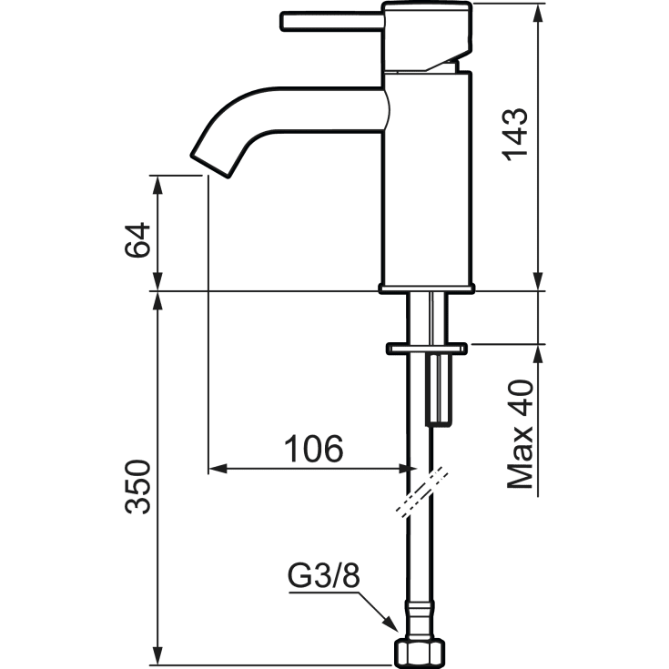 Mora Inxx II Soft håndvaskarmatur, mat hvid