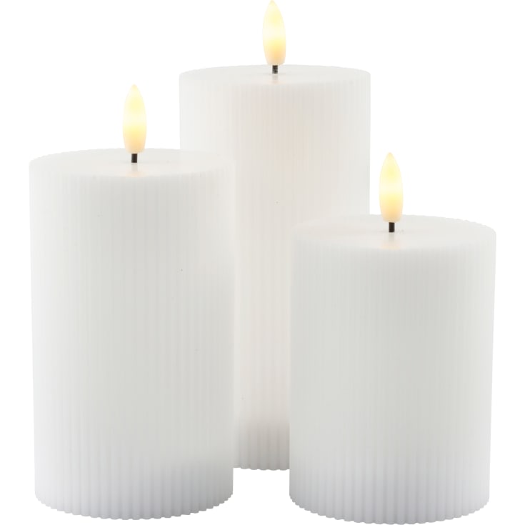 6 st Smilla Uppladdningsbar 3 st. set Ø7,5xH10/12,5/15 cm, vit