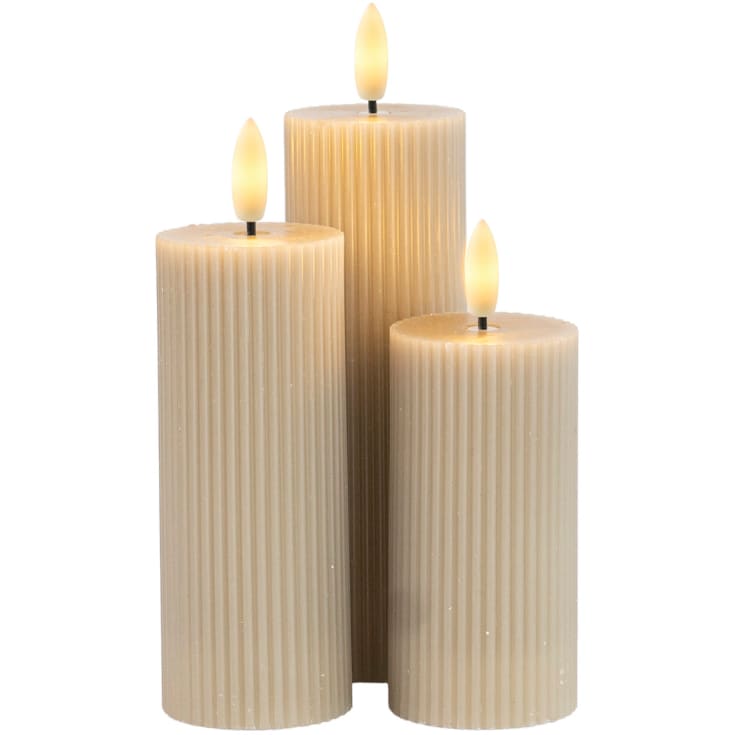 Smilla Genopladelig 3 stk. sæt Ø5xH10/12,5/15 cm, varm grå