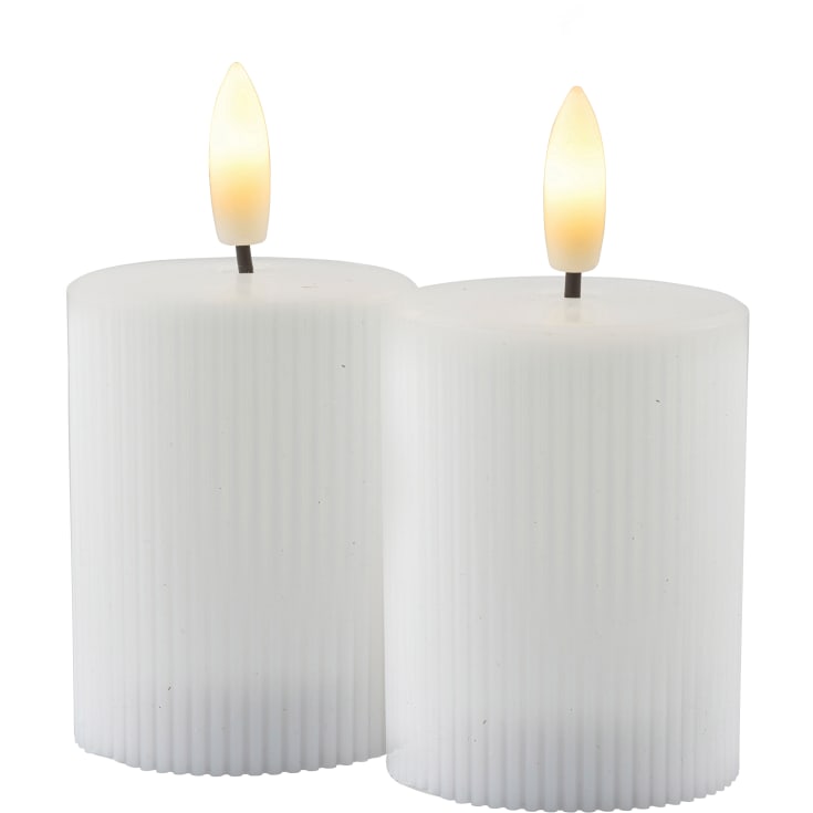 Smilla Genopladelig 2 stk. sæt Ø5xH6,5 cm, hvid