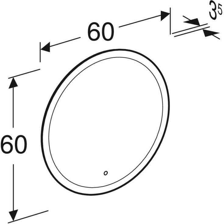 Geberit Option Round spejl med lys, dæmpbar, Ø60 cm