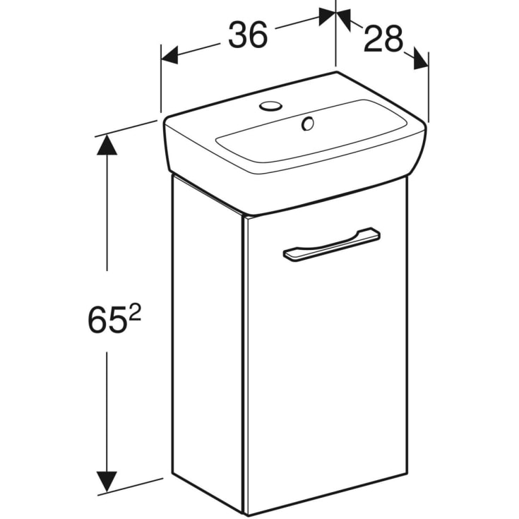 Geberit Selnova Square möbelpaket, 65,5x36 cm, vit