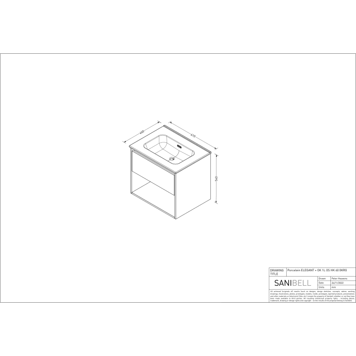 Sanibell Proline møbelpakke, 61x46 cm, ideal eg