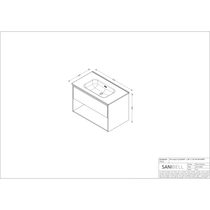 Sanibell Proline møbelpakke, 81x46 cm, ideal eg
