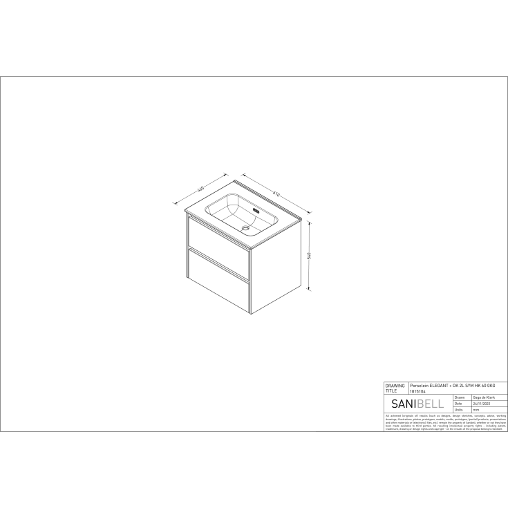 Sanibell Proline møbelpakke, 61x46 cm, ideal eg
