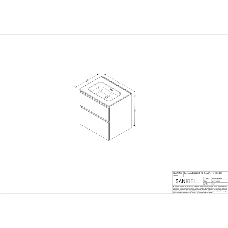 Sanibell Proline møbelpakke, 61x46 cm, mat sort