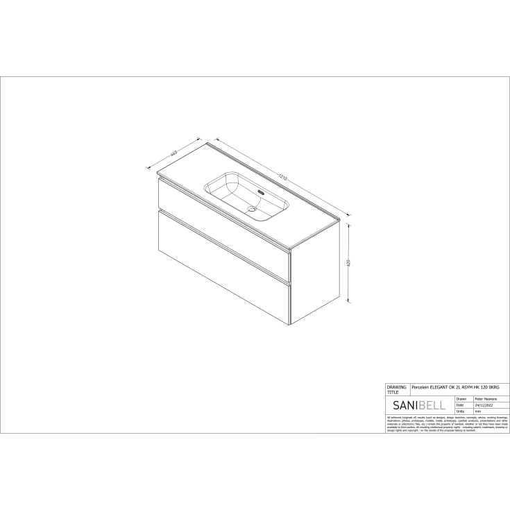 Sanibell Proline møbelpakke, 121x46 cm, hvid højglans