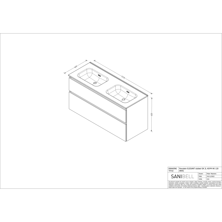 Sanibell Proline møbelpakke, 121x46 cm, mat sort