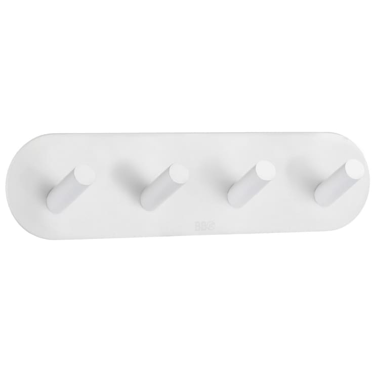 Beslagsboden knagerække, mat hvid