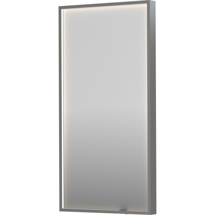 Sanibell Ink SP19 spejl med lys, dæmpbar, dugfri, børstet rustfrit stål, 40x80 cm