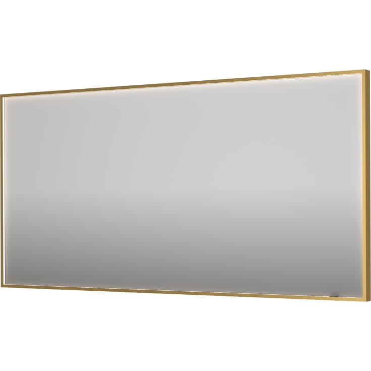 Sanibell Ink SP19 spejl med lys, dæmpbar, dugfri, 160x80 cm, børstet mat guld