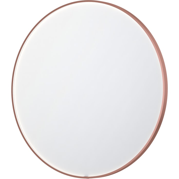 Sanibell Ink SP24 speil med lys, dimbar, duggfri, børstet kobber, Ø120 cm