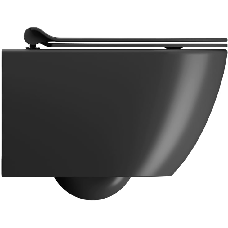 GSI Pura væghængt toilet, uden skyllekant, rengøringsvenlig, mat sort