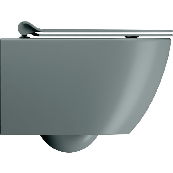 GSI Pura væghængt toilet, uden skyllekant, rengøringsvenlig, mat grøn