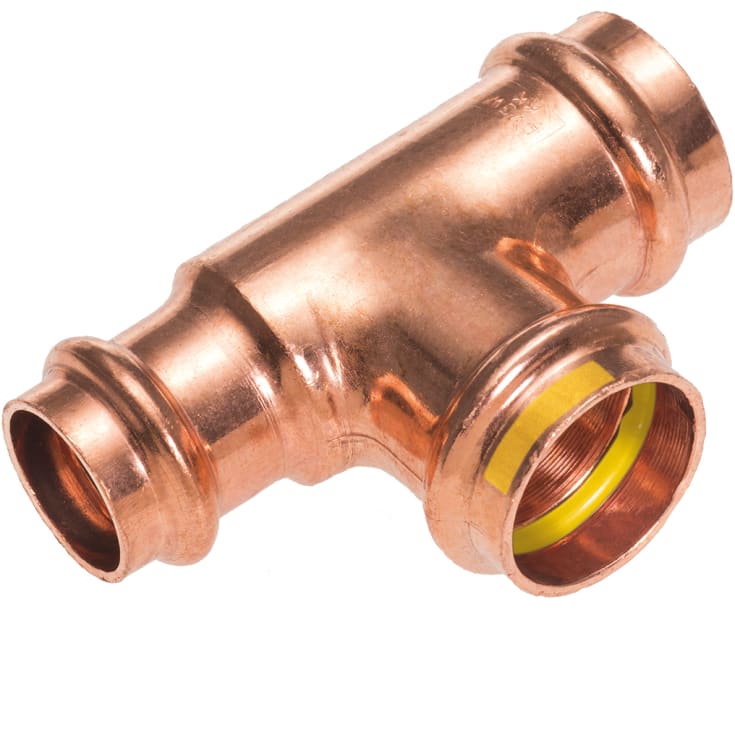 10 stk >B< PRESS GAS CU 22X15X15 TEE